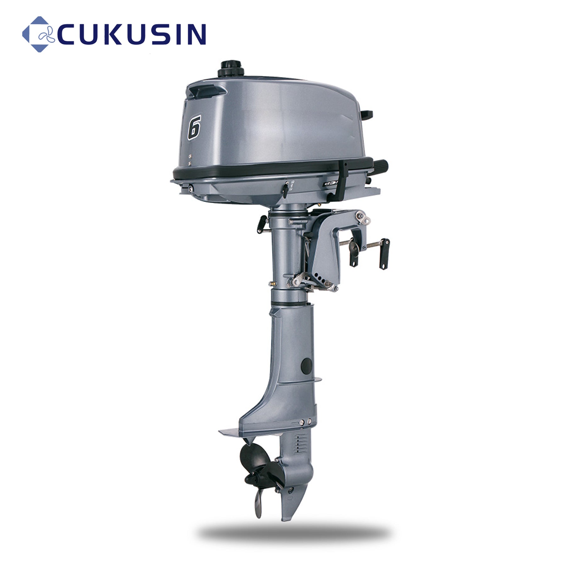 CUKUSIN 6 HP two-stroke outboard motor used in a two-stroke versus four-stroke comparison