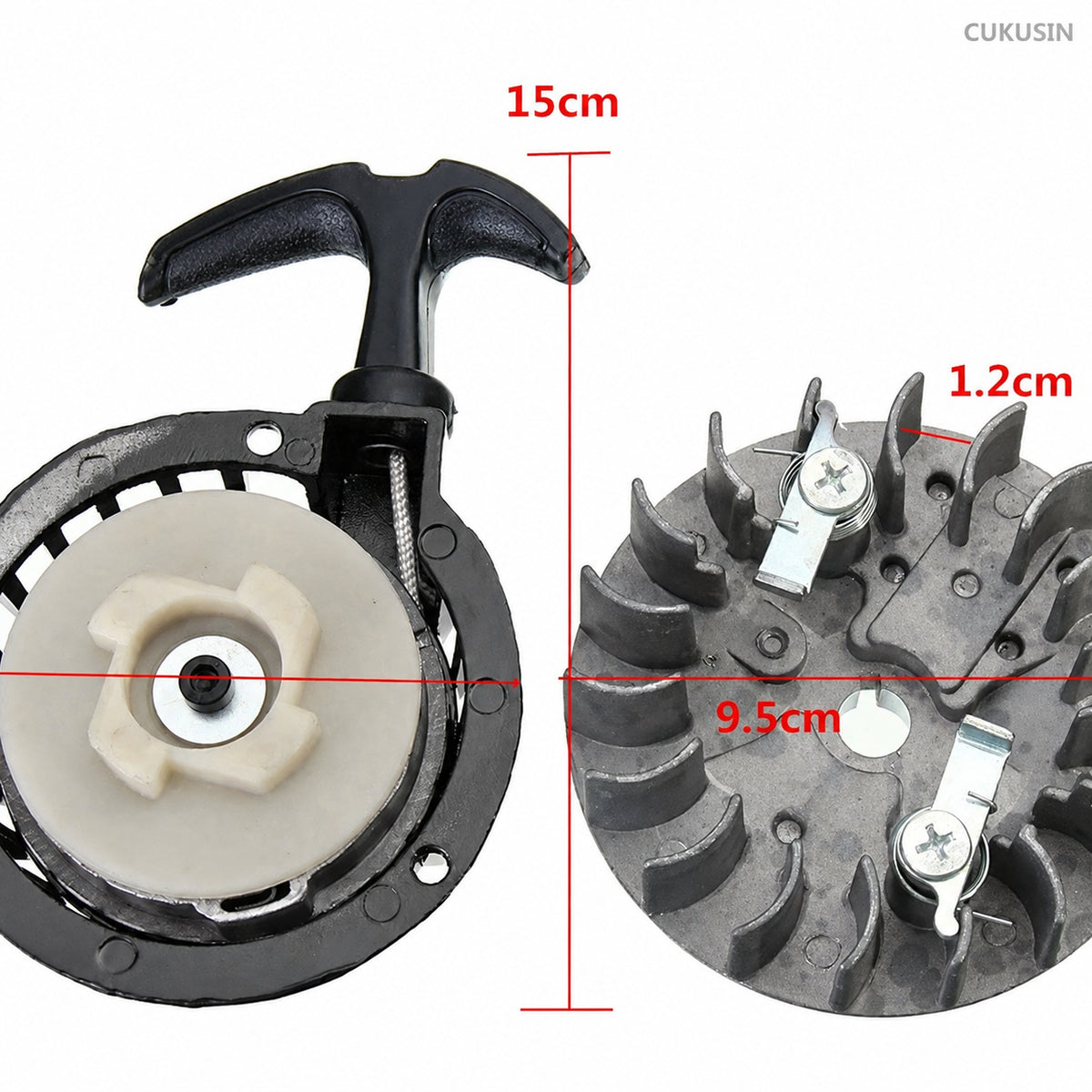 49cc2 stroke mini motorcycle aluminum metal starter hand puller easy pull starter ignition with dial flywheel — CUKUSIN logo image