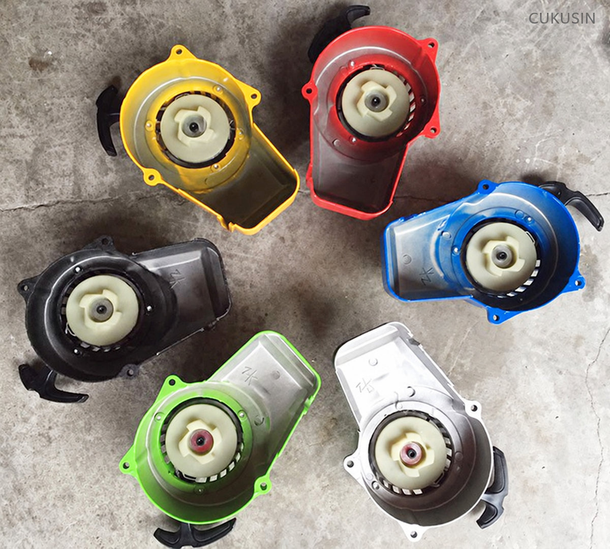49cc 2-stroke mini motorcycle aluminum recoil starter with ignition switch — CUKUSIN logo image