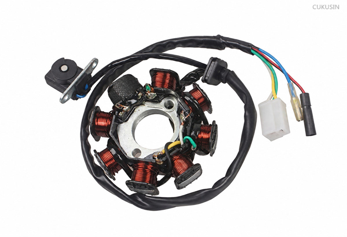 GY6 50cc 60cc 80cc ATV ignition stator coil starting coil 8 levels 5 wires — CUKUSIN logo image