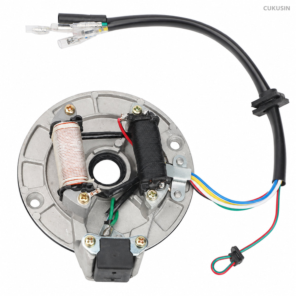 Jh70 motorcycle lifan 125 off-road engine ignition electromagnetic stator plate magneto coil — CUKUSIN logo image