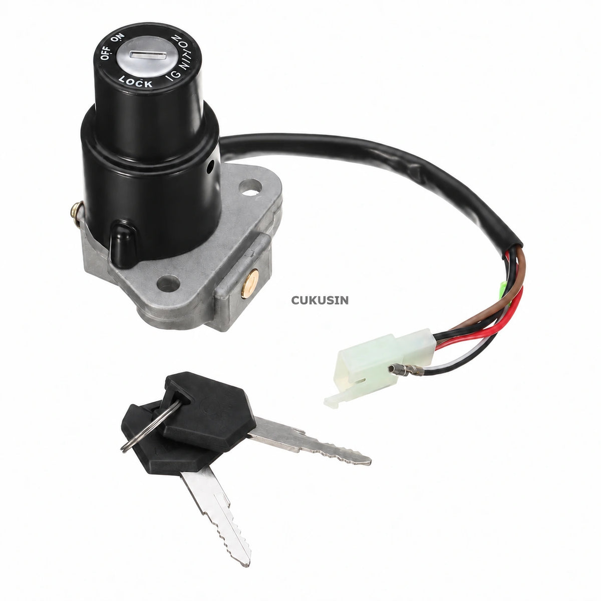 3-pin 4-wire ignition lock switch and key suitable for yamaha dt125 r tzr250 xt350 xt600 — CUKUSIN logo image