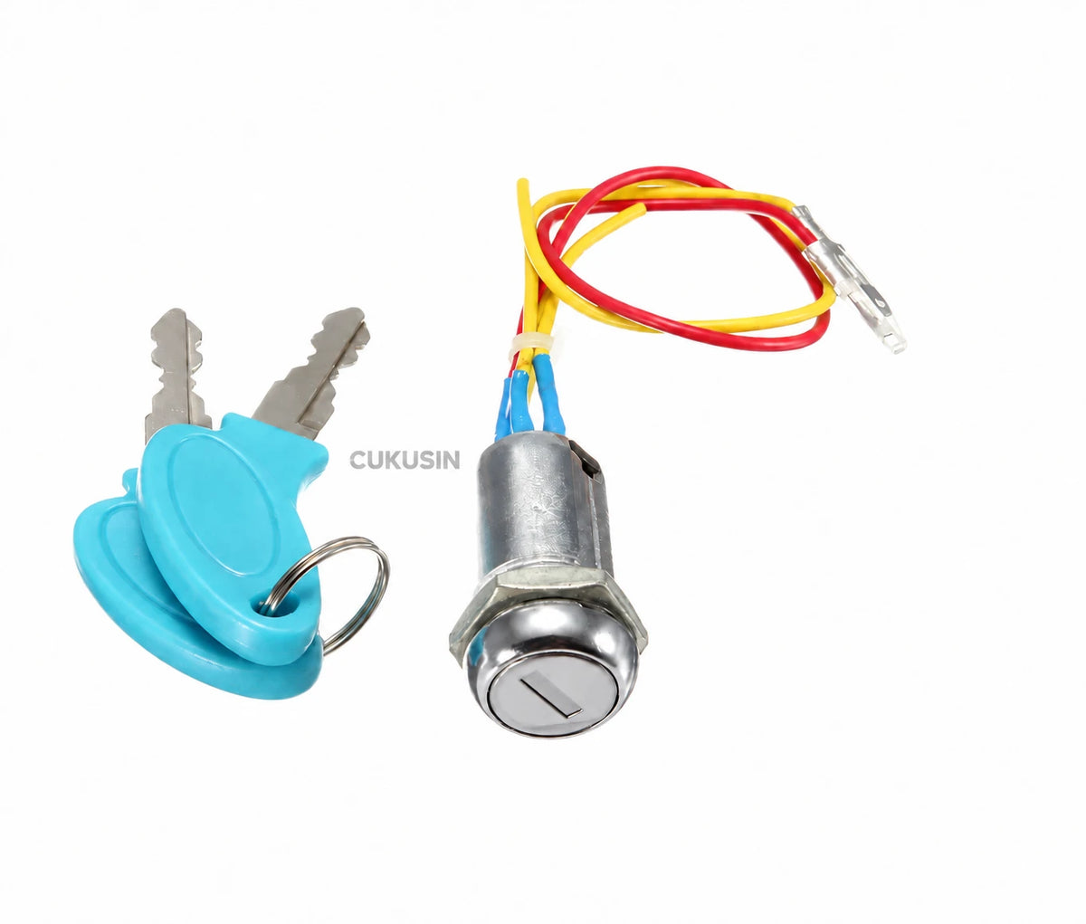 2-wire electric door lock motorcycle electric scooter ignition switch key lock metal iron electric door lock power switch — CUKUSIN logo image