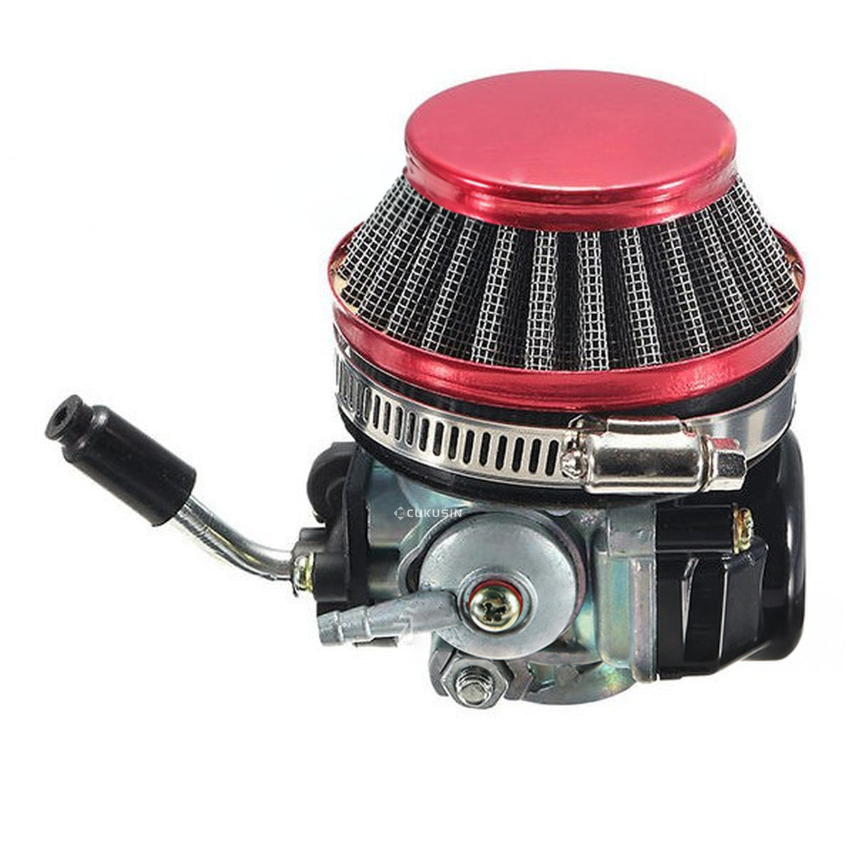 Water-cooled carburetor red air filter suitable for 49cc 50cc 60cc 66cc 80cc two-stroke motorcycles — CUKUSIN logo image
