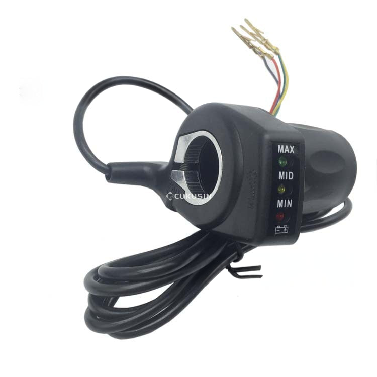 36v hall effect throttle with battery level indicator, two-section anti-drop battery throttle, suitable for electric scooter modification — CUKUSIN logo image