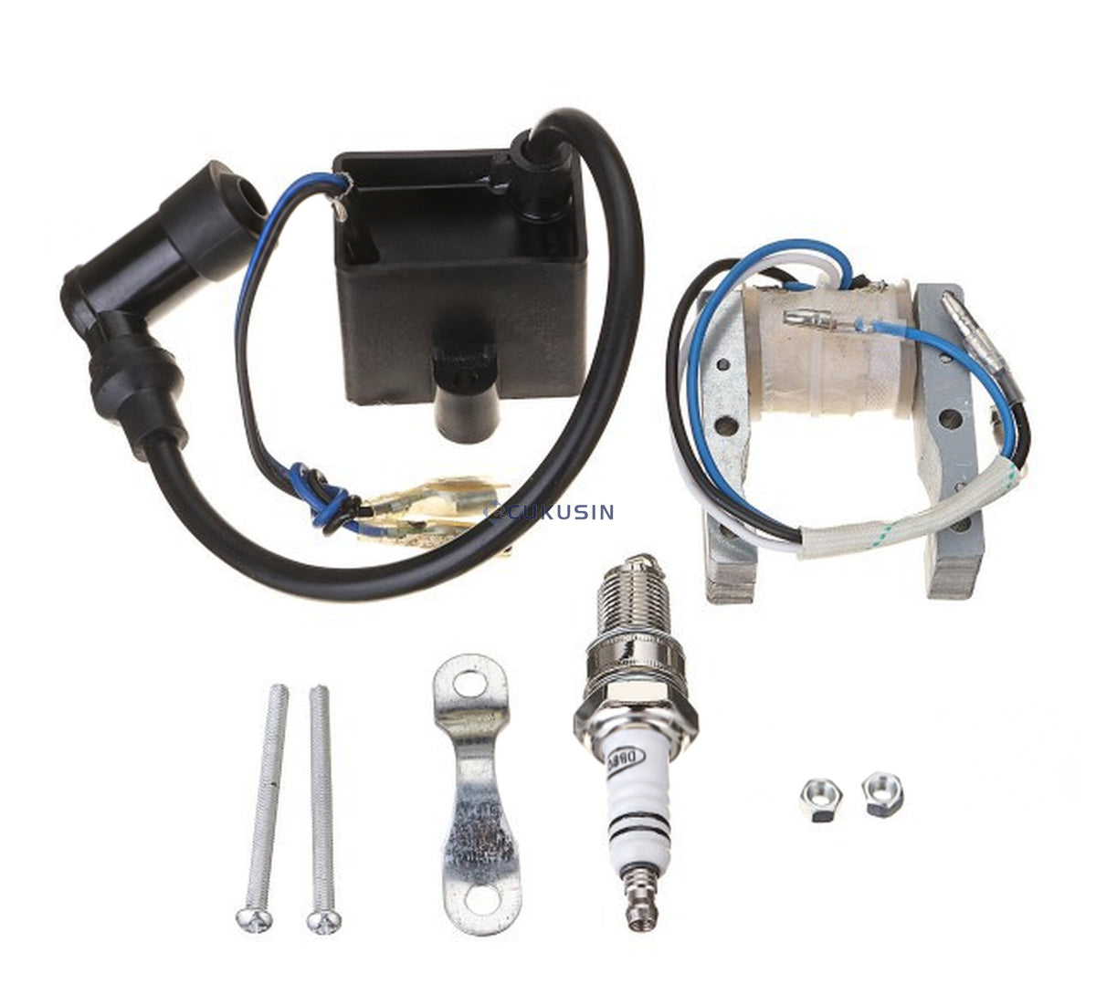 49cc 60cc 80cc mini motorcycle 2-stroke modified coil igniter with spark plug — CUKUSIN logo image