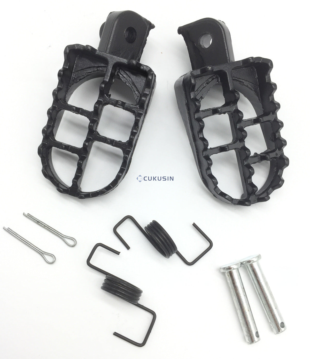 Kids' atv parts - compatible with yamaha pw50, pw80, tw200 - foot pegs, footrests, front foot pegs - black — CUKUSIN logo image