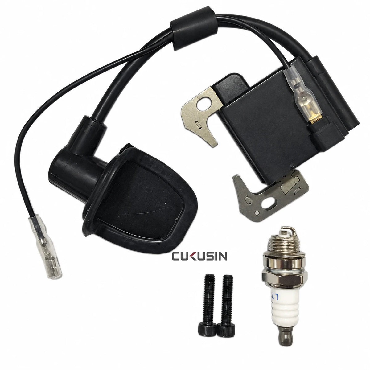 47cc49cc motorcycle off-road vehicle mid-sports car high-voltage package 2-stroke spark plug including 2 screws 2-stroke high-voltage package — CUKUSIN logo image