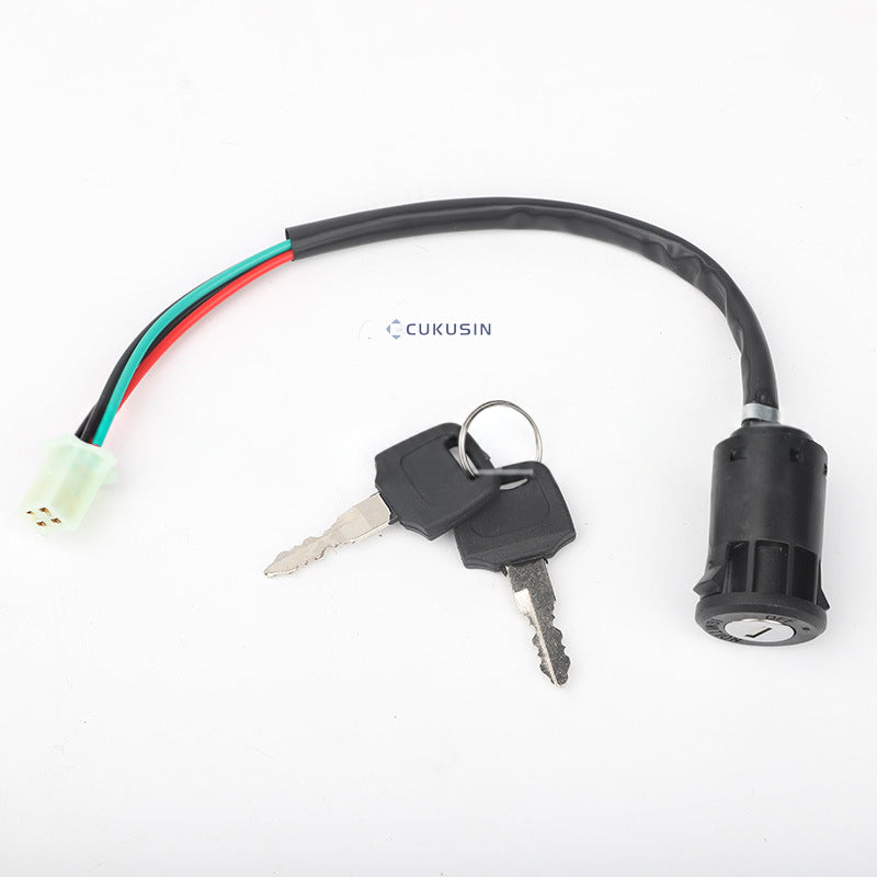 Universal 4-pin ignition switch key for atvs and dirt bikes - black — CUKUSIN logo image
