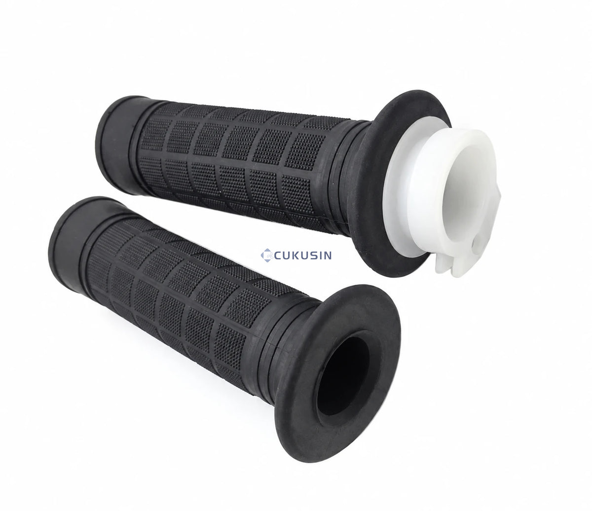 A pair of 22mm rubber handlebar grips suitable for 47cc 49ccmini motorcycle pitbikes — CUKUSIN logo image