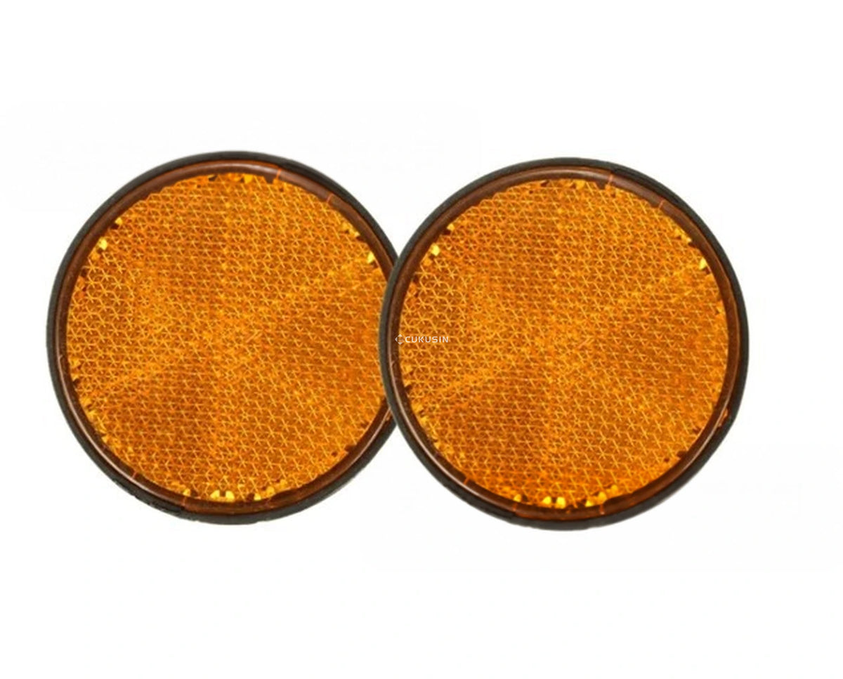 Pair of 2inch round reflectors orange universal motorcycle atv off-road bike — CUKUSIN logo image