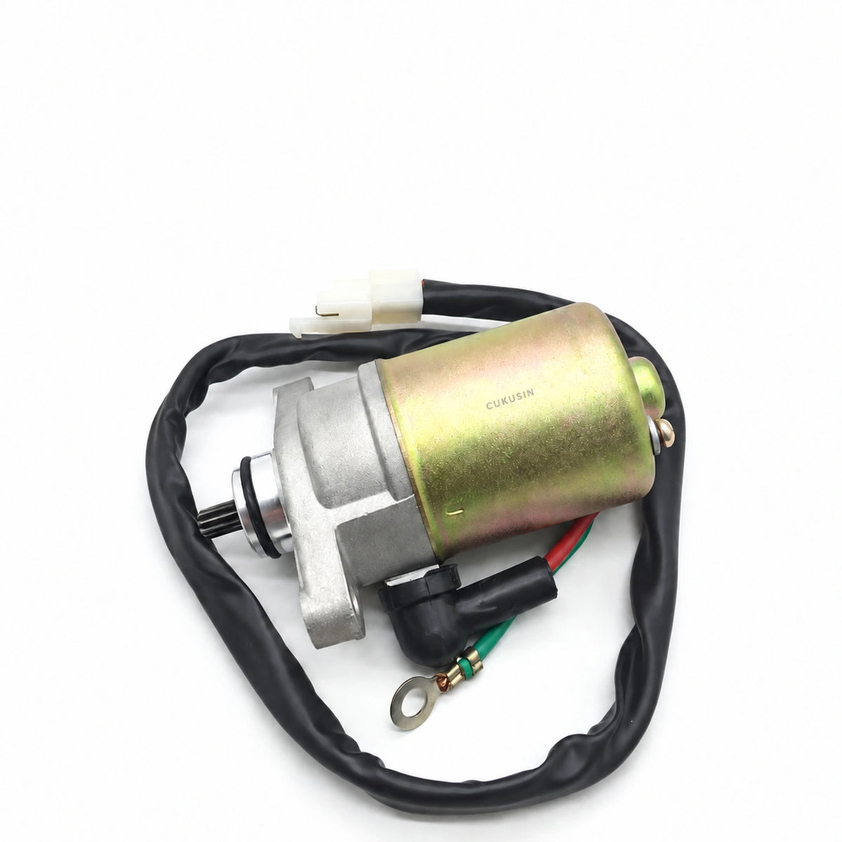 Gy6 50cc motorcycle engine starter motor with wiring harness — CUKUSIN logo image