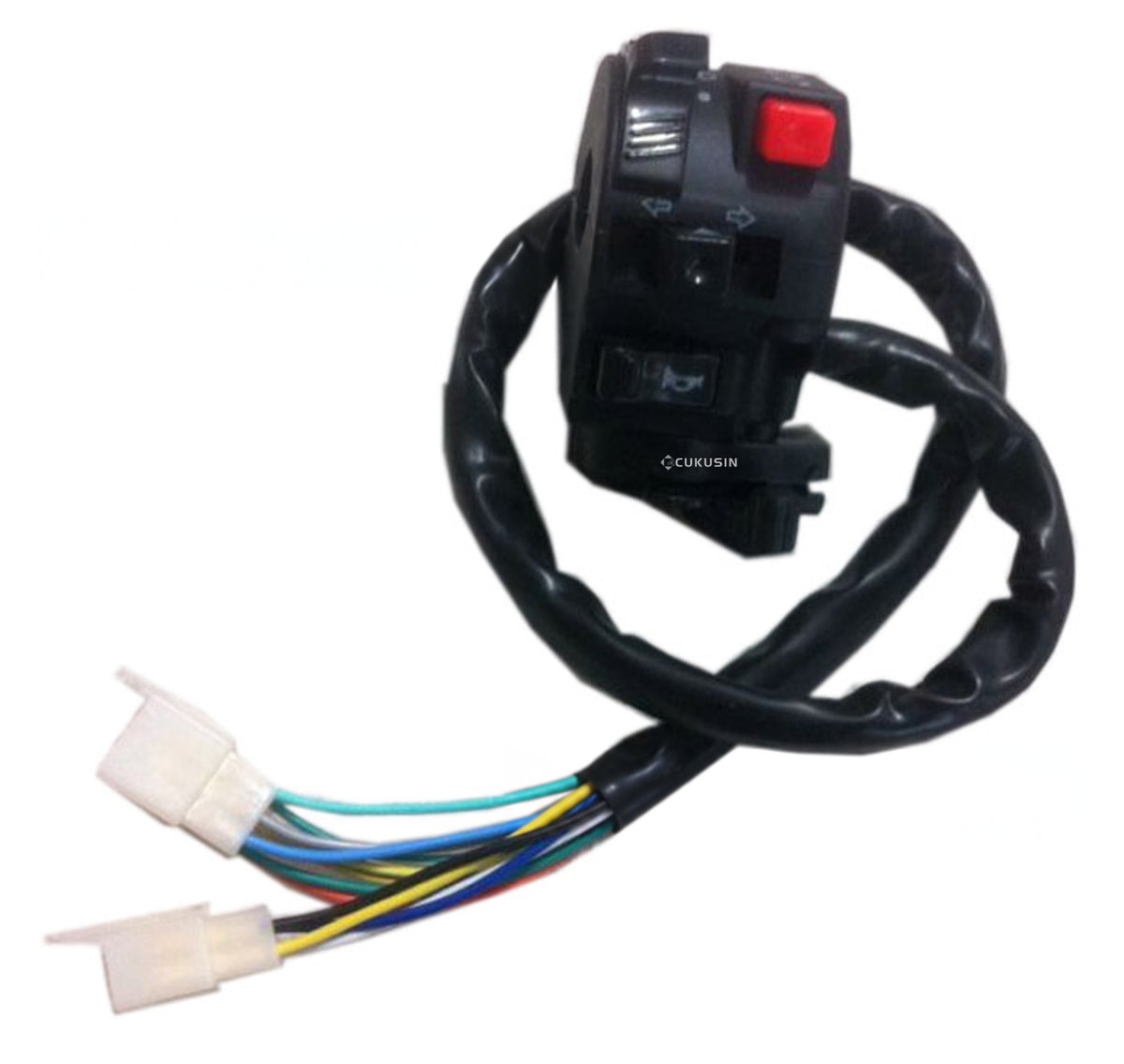 Electric motorcycle four-function combination switch with choke start, 6+3 motorcycle off-road vehicle switch — CUKUSIN logo image